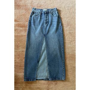 Kancan Pixie Denim Maxi Skirt Medium Wash Size Medium